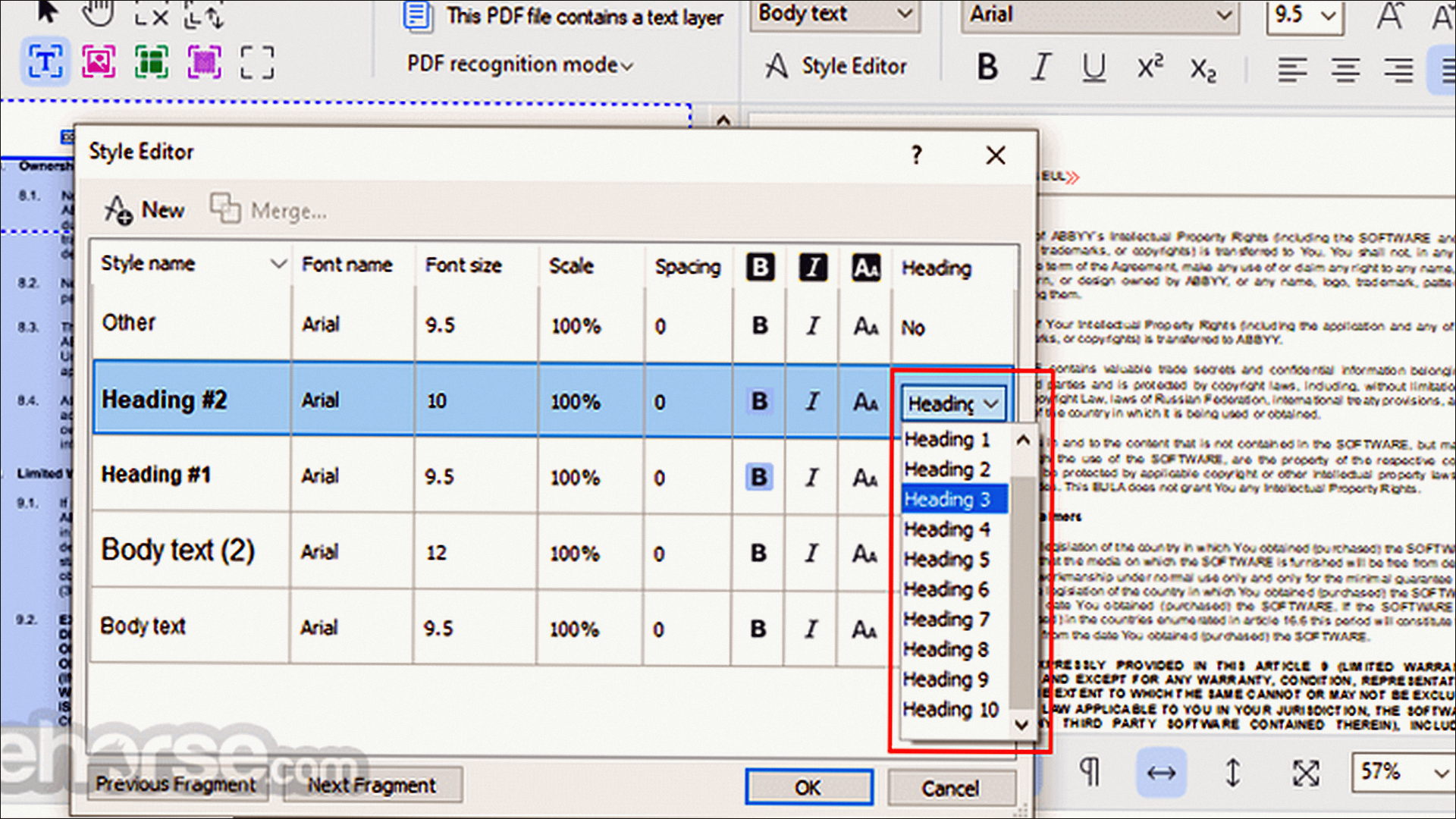 PDF-XChange Editor workspace